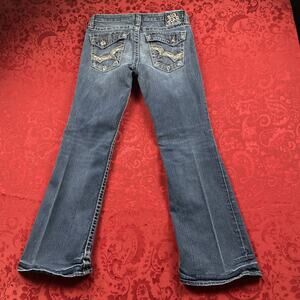 Big‎ Star Maddie Jeans Womens 29S Blue Dark Wash Slim Mid Rise Boot Cut 29x28”